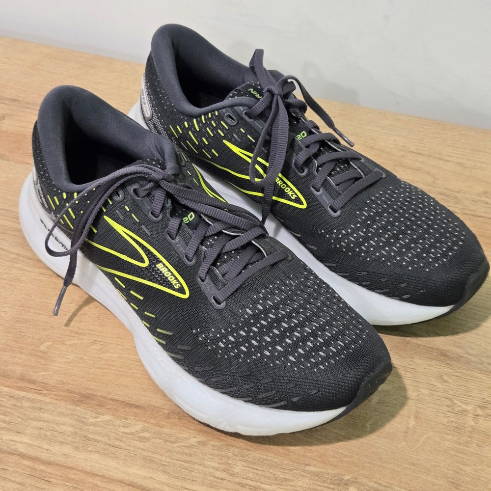 Brooks Glycerin 20 womens Size 10B / 42 Running Shoes Gray Yellow 1203691B047